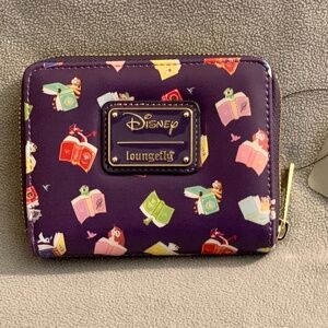 NWT Loungefly Disney princess books small zip-around wallet